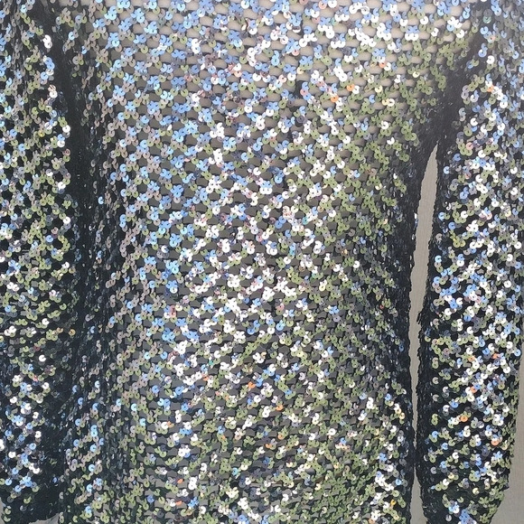 Vintage Three Flags California Sequin Jacket Size 6 Open Front Cardigan - Picture 12 of 12